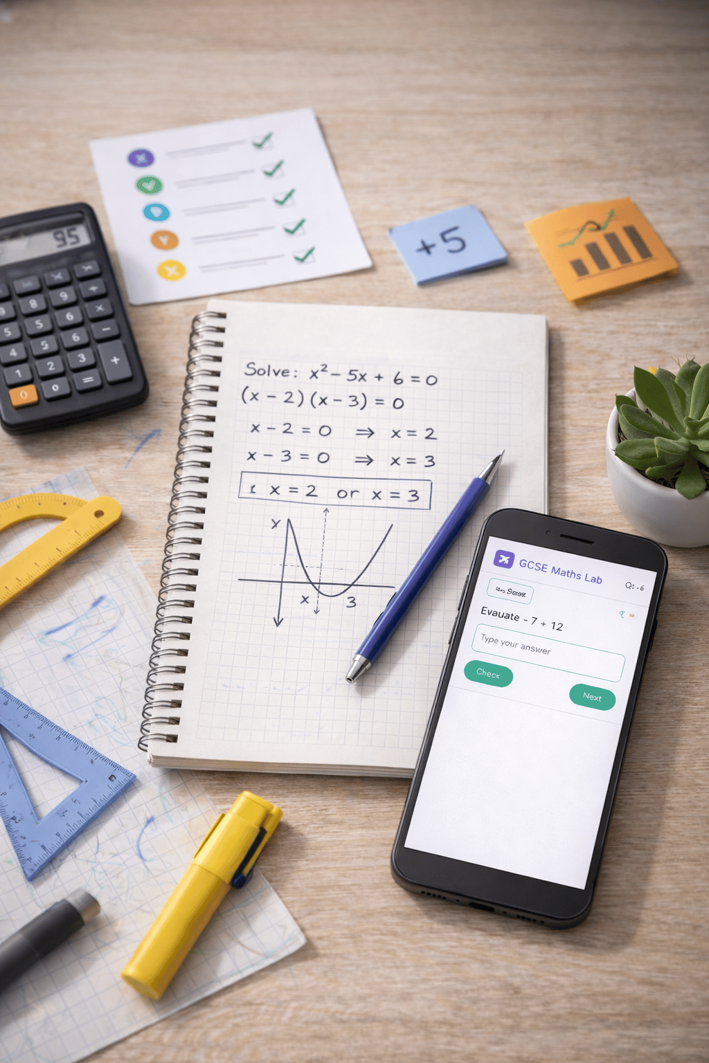 Student desk using GCSE Maths Lab